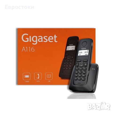 Безжичен телефон Gigaset A116. Черно, снимка 1 - Стационарни телефони и факсове - 45360544