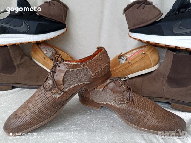 мъжки обувки от естествена кожа DANIEL HECHTER® MEN´S LEATHER LOW SHOES - COGNAC BROWN, N- 43 - 44, снимка 6 - Ежедневни обувки - 45543297