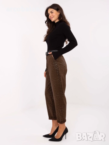 Дамски панталони от еко кожа с леопардов принт, 5цвята , снимка 3 - Панталони - 52369980