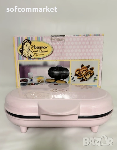 Гофретник Bestron за класически гофрети във формата на сърце, снимка 2 - Гофретници - 53903526