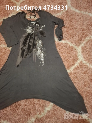 Дамска сива Рокля, снимка 4 - Рокли - 53478746