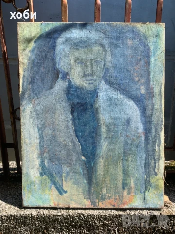Стара картина маслени бои портрет, снимка 2 - Картини - 51019918