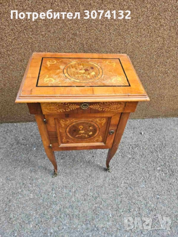 Шкаф с интарзия и обков от месинг, снимка 4 - Шкафове - 52856331