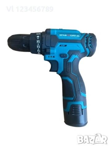 Компактен Акумулаторен винтоверт KraftRoyal с две батерии + 24 части инстурменти , снимка 2 - Винтоверти - 53975353