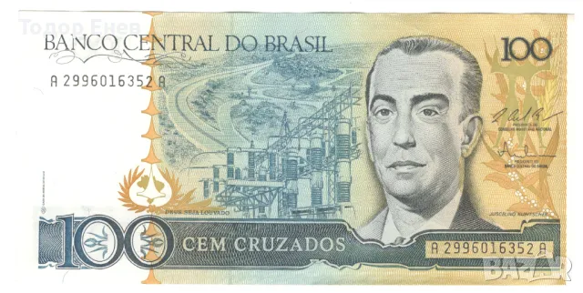 Brazil-100 Cruzados-1987-P# 211c-Paper, снимка 1
