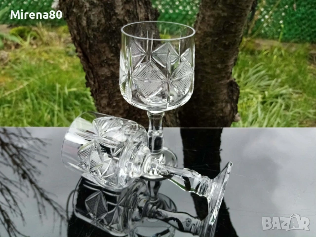 * Моника ромб * - кристален сервиз за вино ! , снимка 3 - Сервизи - 54015764