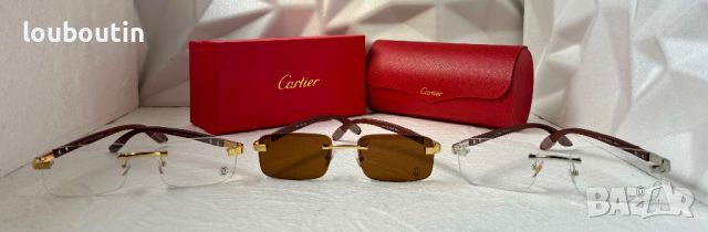 Cartier висок клас мъжки слънчеви очила с дървени дръжки, снимка 15 - Слънчеви и диоптрични очила - 45870838