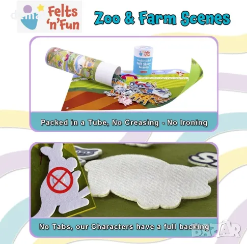 Двустранна пухкава дъска от филц без гънки за малки деца, интерактивна и образователна, снимка 4 - Образователни игри - 50253738