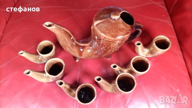 Керамичен комплект за греяна ракия „Ханска шатра”, снимка 5 - Чаши - 52445829