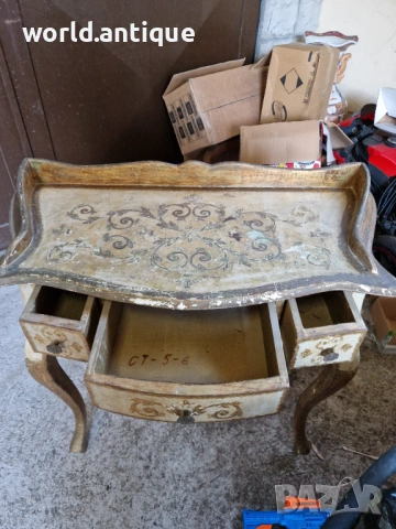 Рядка антикварна италианска флорентиска дървена конзола , снимка 10 - Антикварни и старинни предмети - 53757430