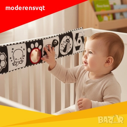 Сензорна книга, контрастна играчка за бебета, снимка 2 - Образователни игри - 52558622