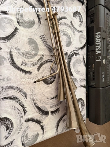 Ретро музикален инструмент фанфар, снимка 11 - Антикварни и старинни предмети - 54169001