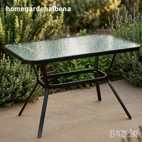 Елегантна правоъгълна маса – стъклен плот, модерен и устойчив дизайн, снимка 5 - Маси - 54055444