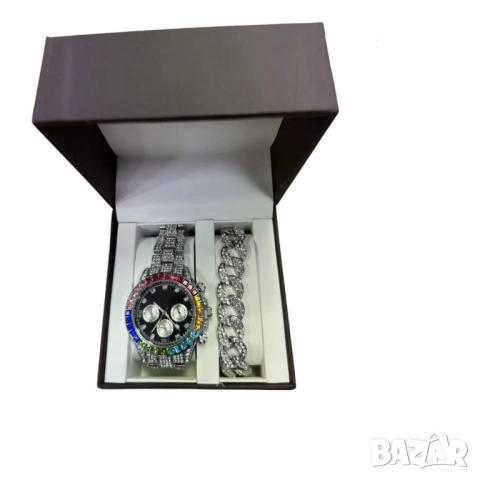 Луксозен комплект, гривна и часовник, снимка 5 - Бижутерийни комплекти - 52055571