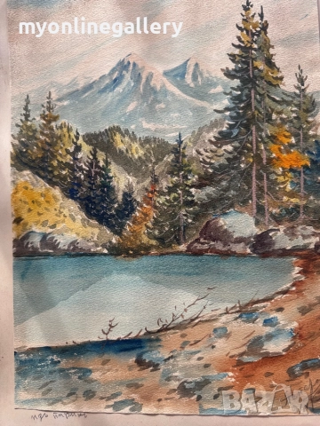 Курт Петерс из Пиринь 1937 г акварел, снимка 5 - Картини - 52825811
