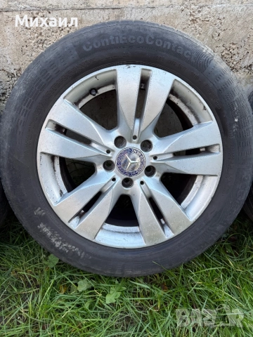 Алуминиеви джанти 16 инча с гуми, оригинални от  Мерцедес Е-клас 8J/16 ET46, снимка 4 - Гуми и джанти - 52430622