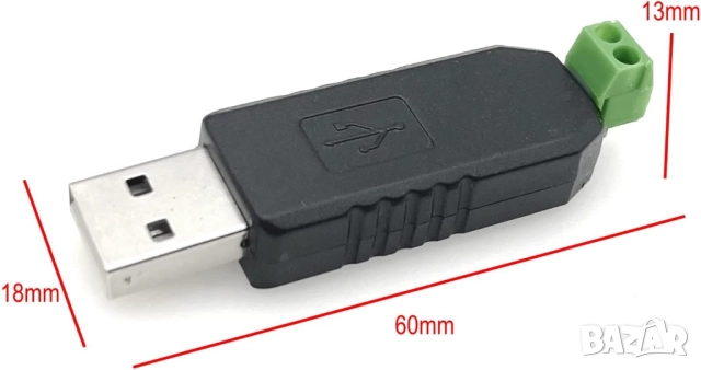 USB към RS485 интерфейсен адаптер за индустриална комуникация , снимка 3 - Кабели и адаптери - 51493555
