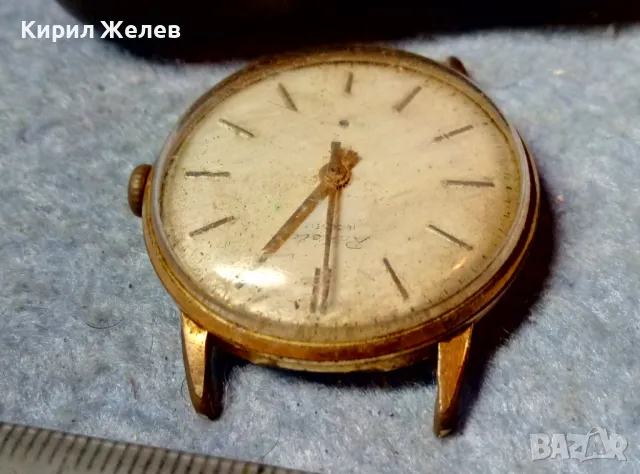 RAKETA MADE in USSR 16 JEWELS Стар РУСКИ ЧАСОВНИК РАКЕТА с ПОЗЛАТА Au ФУНКЦИОНИРАЩ 48692, снимка 2 - Антикварни и старинни предмети - 48074731