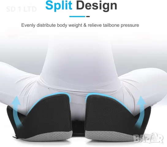 Ортопедична възглавница за сядане Ajiteogy Cushion Ергономична възглавница мемори пяна за опашна кос, снимка 3 - Други - 50064048