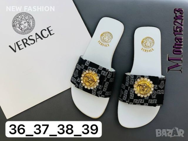 Дамски Чехли VERSACE : LOUIS VUITTON , снимка 3 - Чехли - 46709405