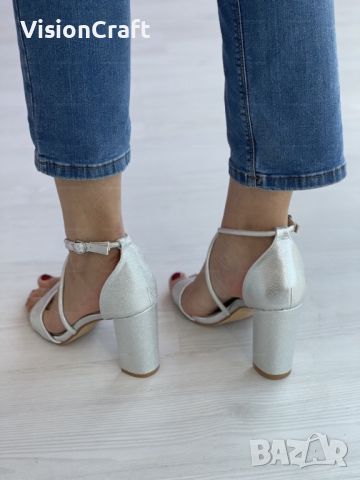 Стилни дамски сандали с отворен дизайн и елегантен ток, снимка 2 - Сандали - 45217431