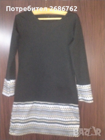 Дамска елегантна черна рокля размер S, снимка 4 - Рокли - 54166260