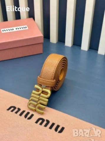 колани от естествена кожа в кутия 3см miu miu , снимка 3 - Колани - 53490008