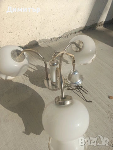 Стар Полилей, абажур, снимка 2 - Антикварни и старинни предмети - 53710439