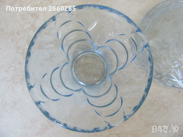 СТЪКЛЕНА ЗАХАРНИЦА С КАПАК - ОТ СОЦА, снимка 3 - Други - 51108859