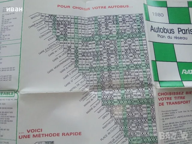 Autobus Paris - план указател - 1980г., снимка 5 - Енциклопедии, справочници - 46920925