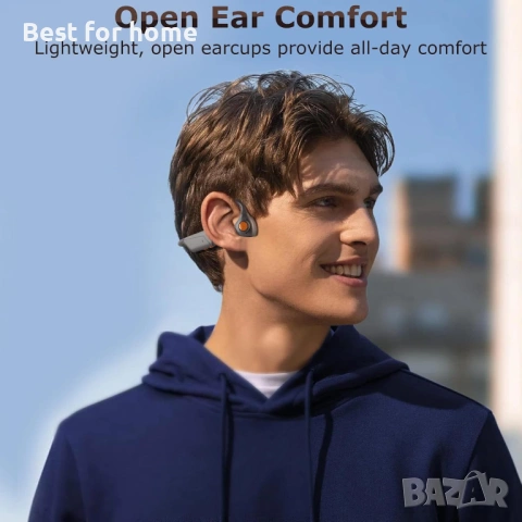 MONODEAL Bone Conduction Слушалки с Микрофон – Bluetooth 5.3, Костна проводимост, Multipoint и Бутон, снимка 3 - Слушалки и портативни колонки - 53167701