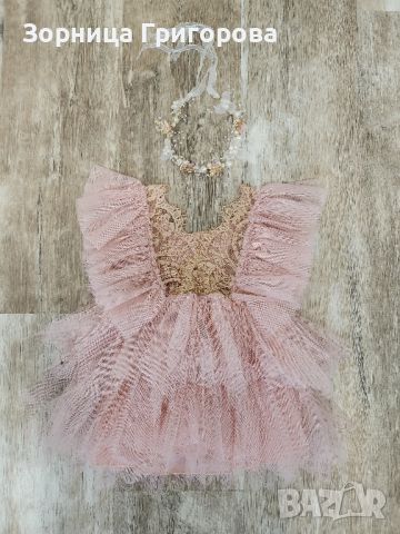 Лот от рокли за бебе момиче подходяща фотосесия с лента за коса. , снимка 2 - Бебешки рокли - 45681374