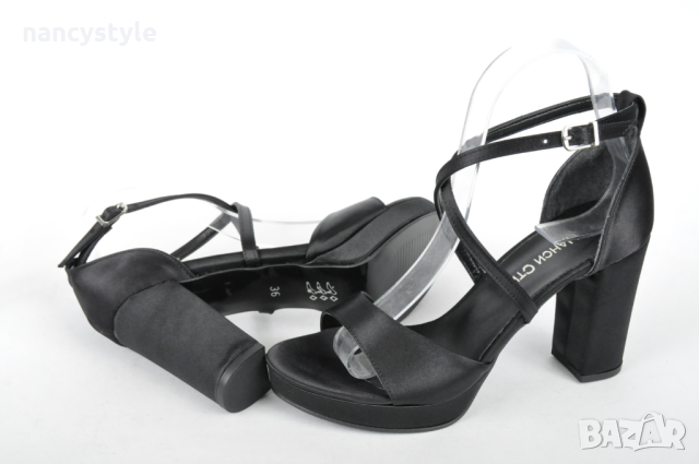 СЕЗОН'24! Елегантни дамски сандали с облечен ток - Сатен, снимка 4 - Сандали - 44938598