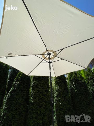 Чадър със стойка голям чадър , снимка 1 - Градински мебели, декорация  - 46125305