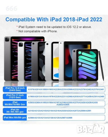 Стилус за iPad, Apple Pencil за iPad 9-то/10-то поколение, снимка 2 - Друга електроника - 54134251