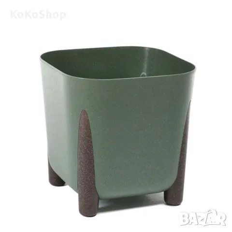 Кашпа-20.8х20.8х20.6 см./зелена кашпа/пластмасова кашпа