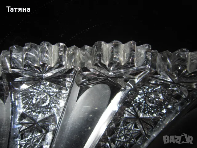 Бохемия кристален поднос;купа;ваза ; чиния  и пепелник от една серия, снимка 5 - Чинии - 49701871