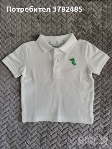 Детска/Бебешка Тениска с Яка - Кроко - Био Памук - Момче - 9/12м - 80см, снимка 3 - Бебешки блузки - 50178398