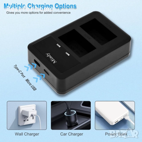 Miady Комплект от 2 резервни зарядни устройства за Sony, снимка 4 - Друга електроника - 52346677