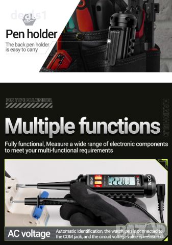 ANENG A3010 Мултицет Тип Писалка Бързо измерване на напрежение, снимка 12 - Други инструменти - 46757276