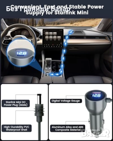 Нов Захранващ адаптер за Starlink Mini 12V-24V с дигитален дисплей за кола, снимка 4 - Друга електроника - 51761289