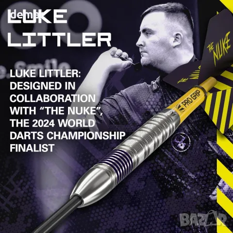 Комплект за дартс TARGET Luke Littler с накрайник от 80% волфрамова стомана, 22 грама, снимка 2 - Други спортове - 46836232