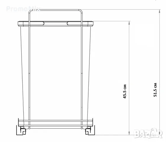 Кош за отпадъци Elletipi Ecofil PF01 44B2 48л За вграждане в чекмедже кош за боклук разделно, снимка 6 - Други стоки за дома - 49058550