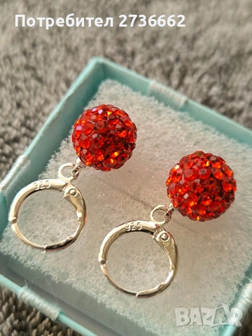 Сребърни обеци с оранжев цирконии , снимка 5 - Обеци - 53795999