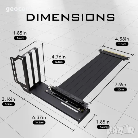 EZDIY-FAB комплект за вертикален монтаж на видео карта (Нов) , снимка 2 - Кабели и адаптери - 49445043