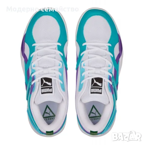 Унисекс маратонки PUMA Trc Blaze Court Basketball Shoes White/Deep Aqua, снимка 2 - Маратонки - 46840133