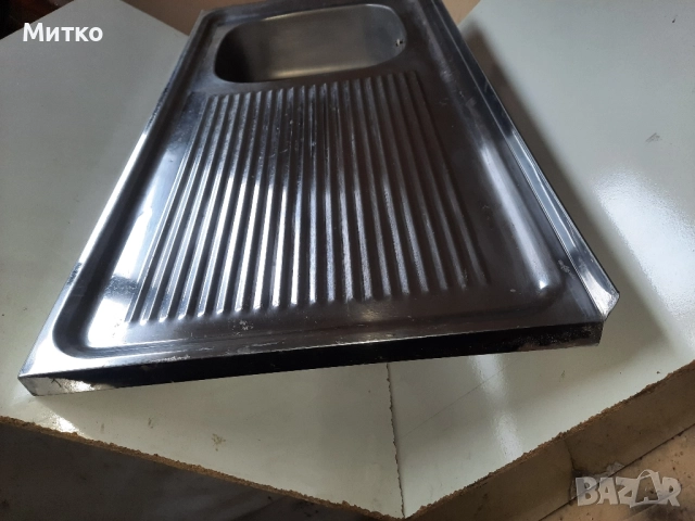 Мивка от неръждавейка хром алпака с десен плот, снимка 5 - Мивки - 52534884