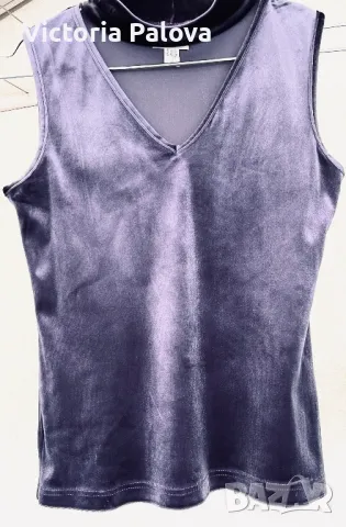 Красива блуза/топ  кадифе PARAH INTERNATIONAL Италия, снимка 3 - Корсети, бюстиета, топове - 50359036