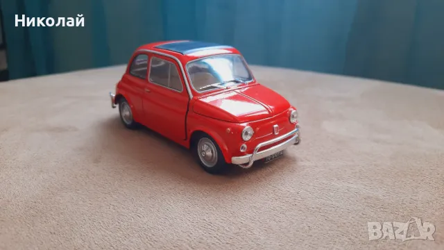 1968 FIAT 500L 1:24 Cararama/Hongwell Diecast Колекционерски модел количка, снимка 2 - Колекции - 49238179