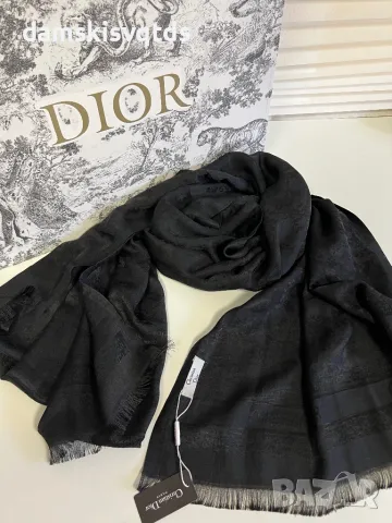 Нов шал DIOR черен с кутия, снимка 2 - Шалове - 26664597